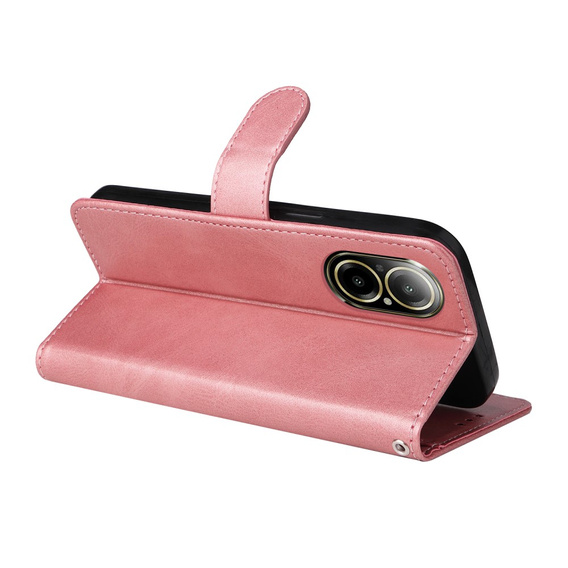 Klopové pouzdro pro Realme C67, Leather Wallet, růžové rose gold
