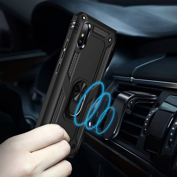 Pancéřové pouzdro pro Xiaomi Redmi 9A, Nox Case Ring, černé