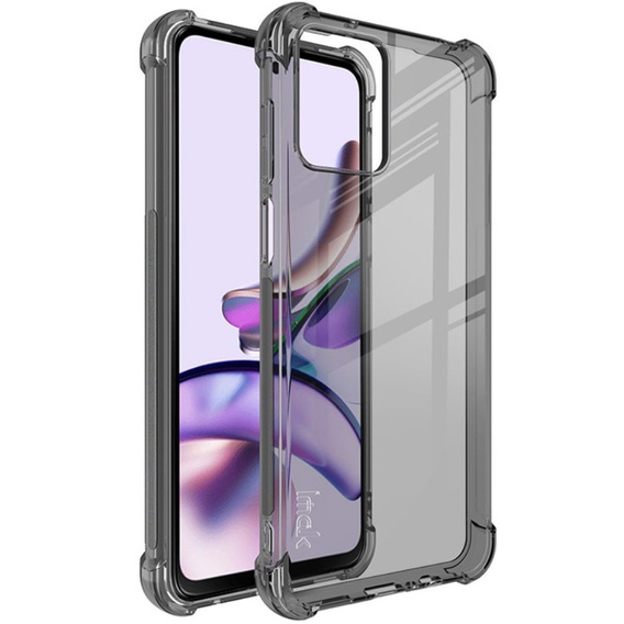 IMAK pouzdro pro Motorola Moto G53 5G, Dropproof, transparentní / černé