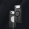 Matné pouzdro pro iPhone Air, pancéřované, pro MagSafe, kouřové s černými boky