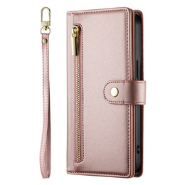 Klopové pouzdro pro Samsung Galaxy A36 5G, Wallet Zipper Pocket, růžové