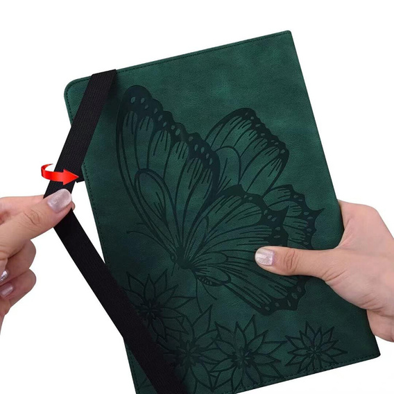 Pouzdro pro Lenovo Tab M9, Wallet Pen Slot, butterflies, hnědé