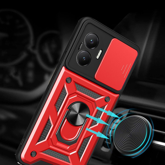 Pouzdro pro Xiaomi Poco F7, CamShield Slide, červené