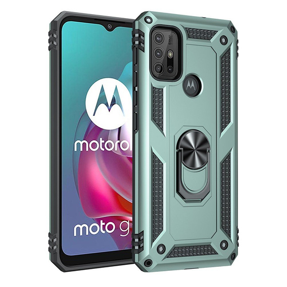 Pancéřové pouzdro pro Motorola Moto G10/G30, Nox Case Ring, zelené