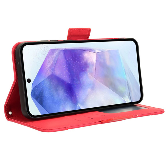 Klopové pouzdro pro Samsung Galaxy A55 5G, Card Slot, červené