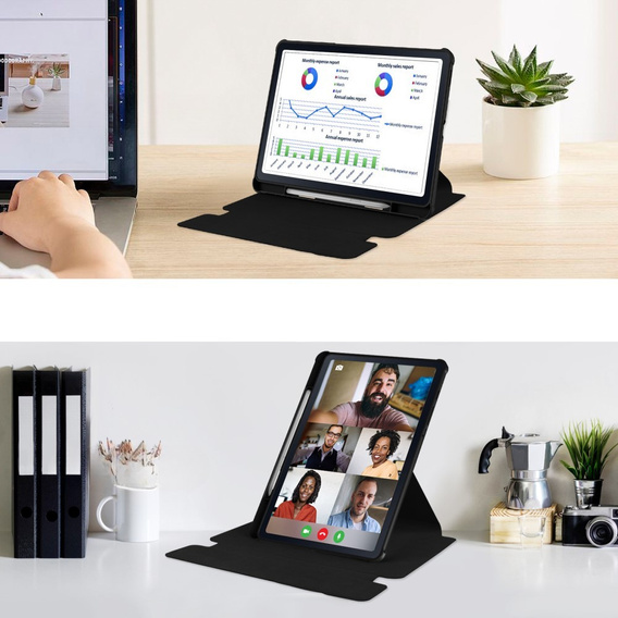 Pouzdro s klávesnicí pro Samsung Galaxy Tab S6 Lite 2024 / 2022 / 2020, Rotary 360° Leather, černé