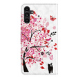 Klopové pouzdro pro Samsung Galaxy A14 4G/5G, Wallet, tree, bílé