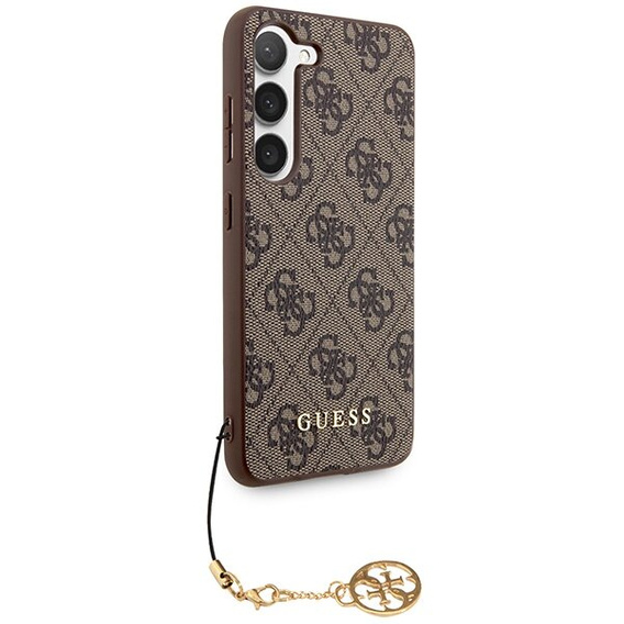 Pouzdro GUESS pro Samsung Galaxy A55, 4G Charms Collection Hardcase, hnědé