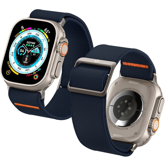 Pasek z Etui SPIGEN do Apple Watch 7 / 8 45mm, Metal Fit Pro, Szary