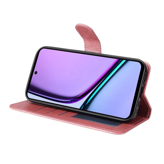 Klopové pouzdro pro Realme C67, Leather Wallet, růžové rose gold