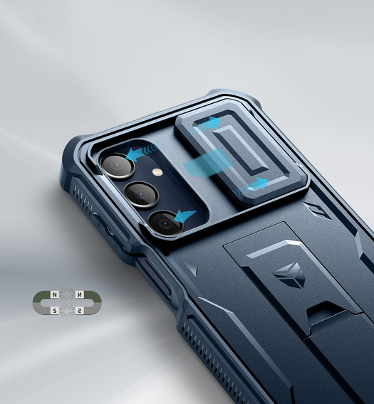 Pancéřové pouzdro pro Samsung Galaxy A16, Dexnor Full Body (Two Frames), námořnicky modré
