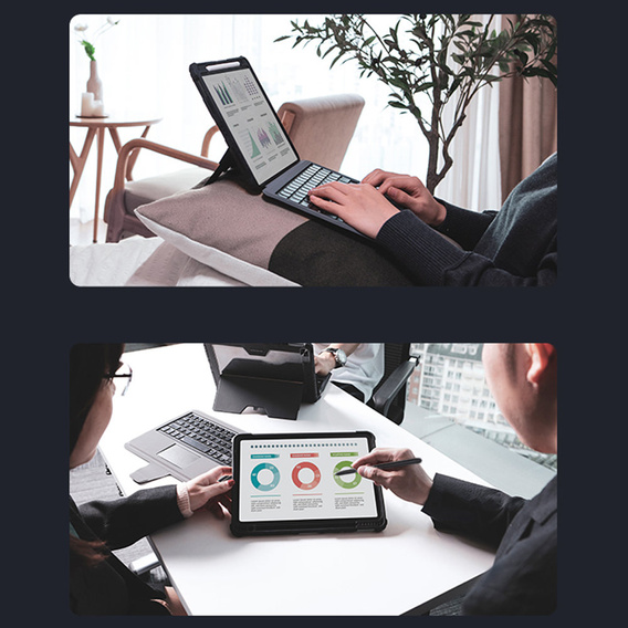 Pouzdro + klávesnice Galaxy Tab S8+ / Tab S7 +/ Tab S7 FE, NILLKIN Bumper Pen Slot, černé