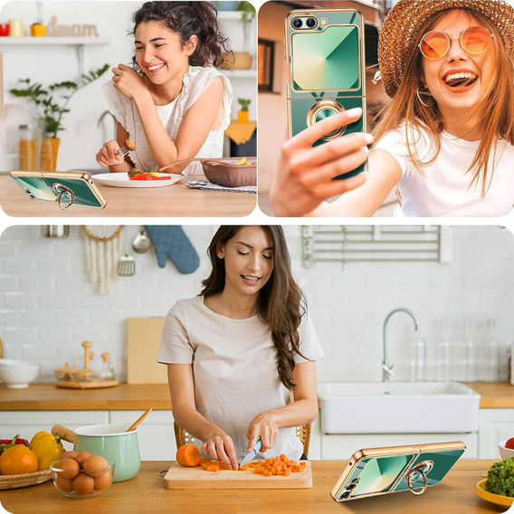 Pouzdro pro Samsung Galaxy Z Flip7 FE / Z Flip6, Electro Ring, zelené