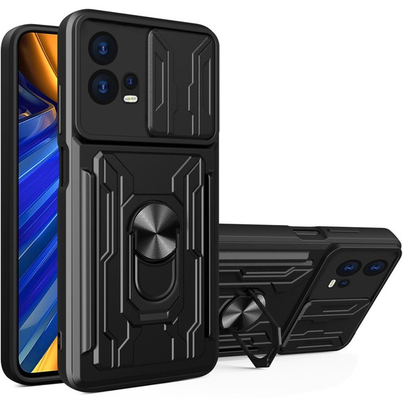Pancéřové pouzdro pro Motorola Edge 30 Fusion 5G, Camera Slide Card Slot, černé