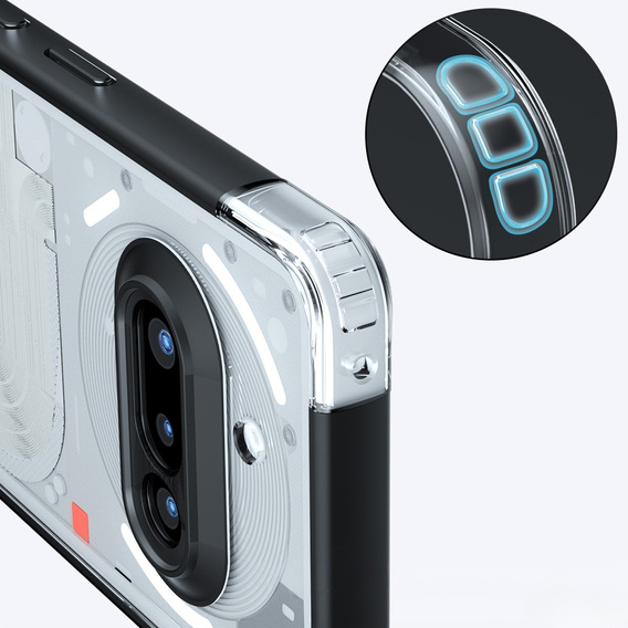 Pouzdro pro Nothing Phone 3A, Fusion Hybrid, průhledné