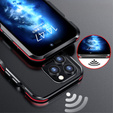 Pouzdro LUPHIE pro iPhone 14 Pro, Armor Bumper, černá / červená