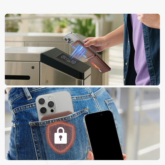Magnetická peněženka se stojánkem a funkcí NFC SURITCH pro iPhone 16 Pro