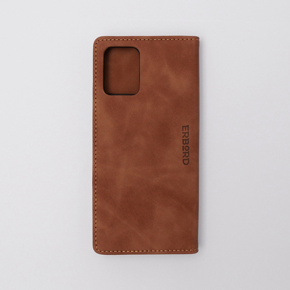 Pouzdro pro Motorola Moto E13 4G, ERBORD Vintage peněženka s klopou, hnědé