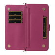 Flipové pouzdro pro Samsung Galaxy S25 Edge, Crossbody Leather Wallet, kaštanové