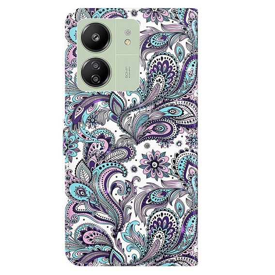 Klopové pouzdro pro Xiaomi Redmi 13C / Poco C65, Wallet, Flowers