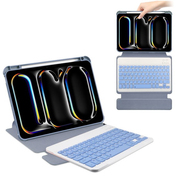 Pouzdro s klávesnicí pro iPad Pro 11" 2024 (5 gen.), Rotary 360° Leather, fialové