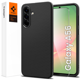 Pouzdro Spigen pro Samsung Galaxy A56 5G, Liquid Air, černé + 9H tvrzené sklo