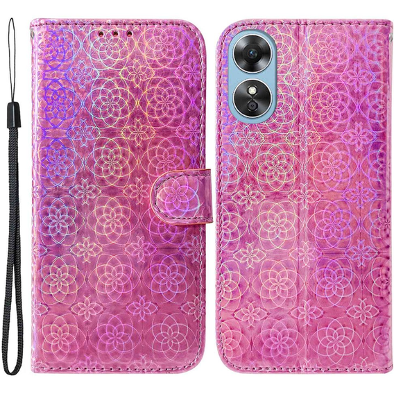 Klopové pouzdro pro Oppo A17, Wallet mandala, růžové