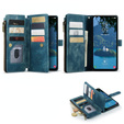 Pouzdro CASEME pro Samsung Galaxy A56 5G, Leather Wallet Cash and Card Slots, s poutkem, modré